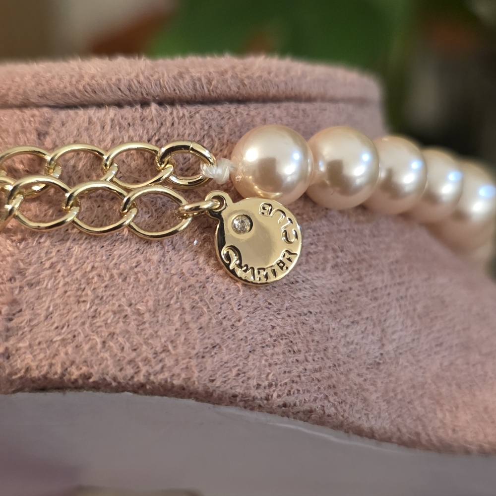 Charter Club Gold-Tone Pearl Necklace And Braclet Set - Picture 8 of 9